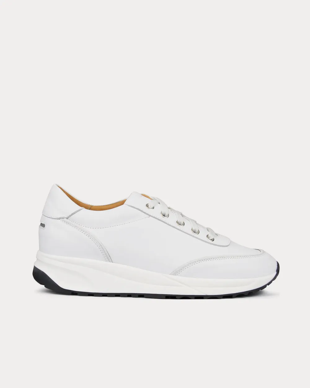 Trinity Leather Tonal White Low Top Sneakers