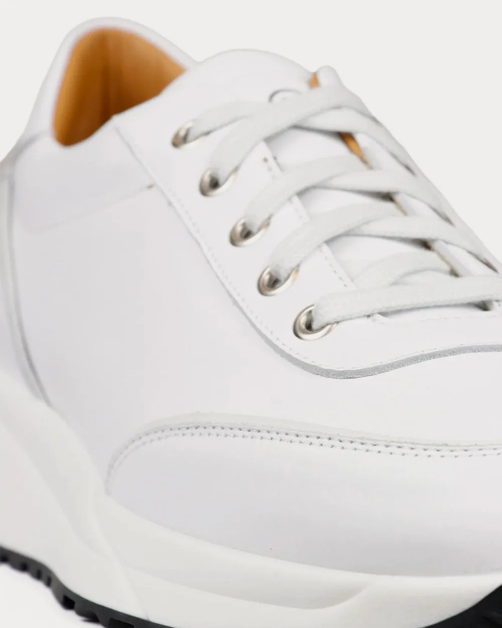 Trinity Leather Tonal White Low Top Sneakers