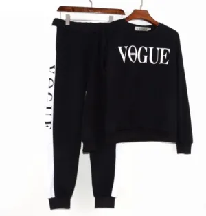 Vogue Printed Tracksuit Set Sweatshirt   Pant