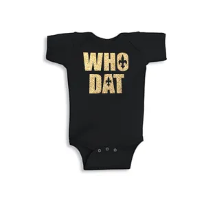 WHO DAT Saints Glitter Football Onesie