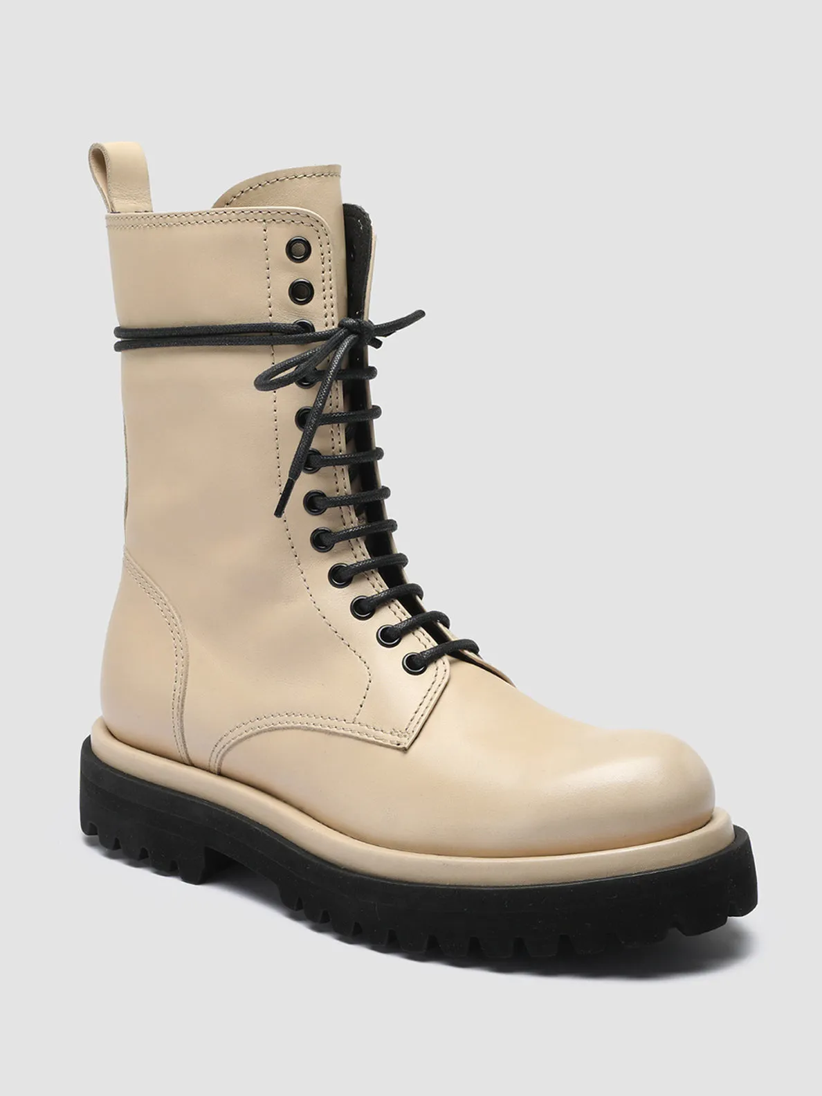 WISAL 018 - Ivory Leather Boots
