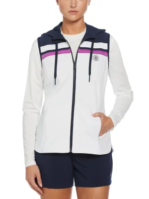 Women's Color Block Hooded Full Zip Vest