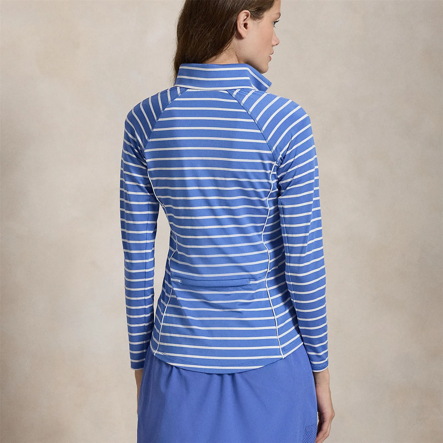 Womens RLX Printed Airflow Half Zip Resort Blue - AW24