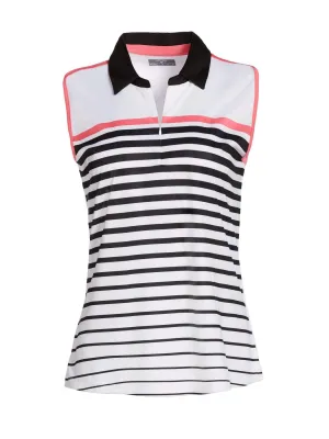 Womens Stripe Front Polo