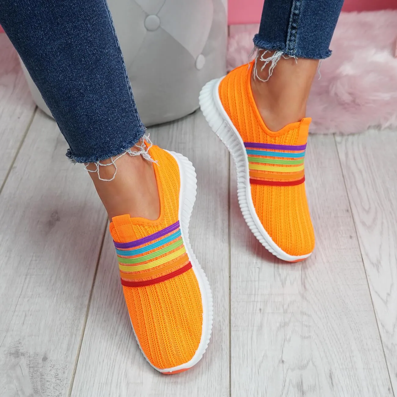 Women's Walking Shoes Knitted Sock Sneakers