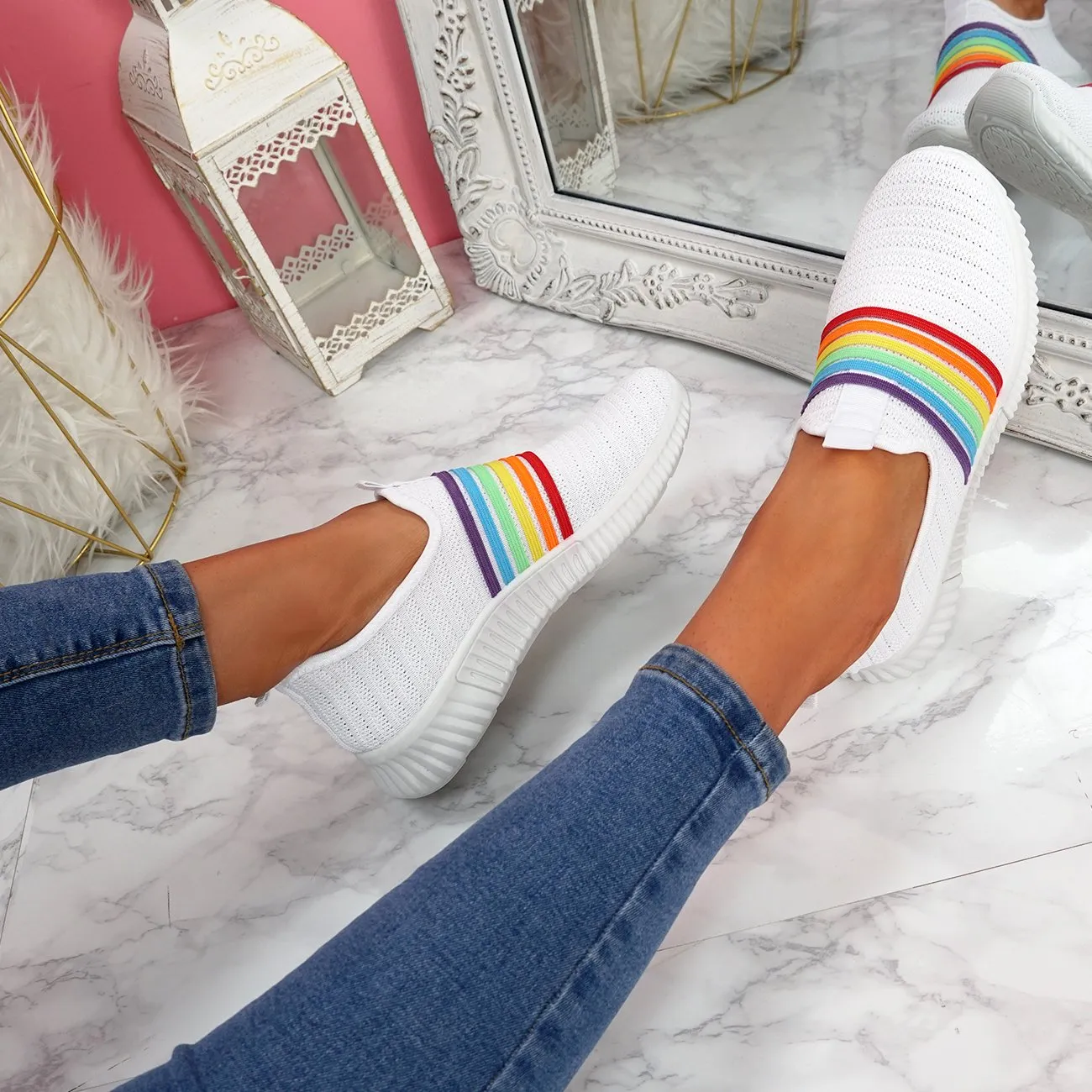 Women's Walking Shoes Knitted Sock Sneakers