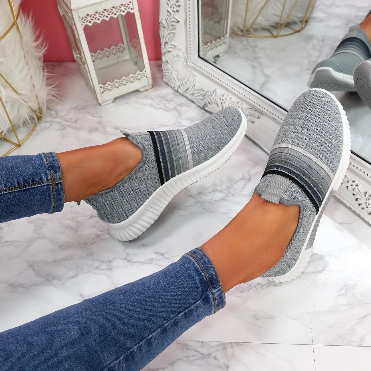 Women's Walking Shoes Knitted Sock Sneakers
