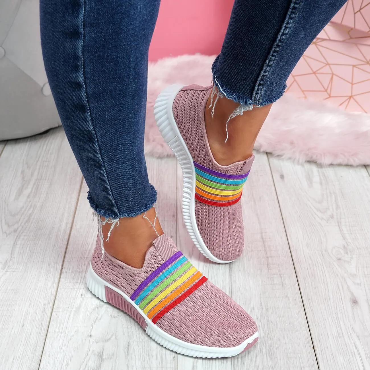 Women's Walking Shoes Knitted Sock Sneakers