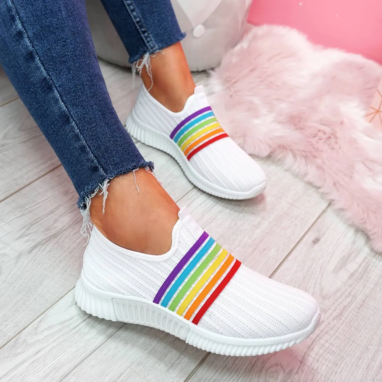 Women's Walking Shoes Knitted Sock Sneakers
