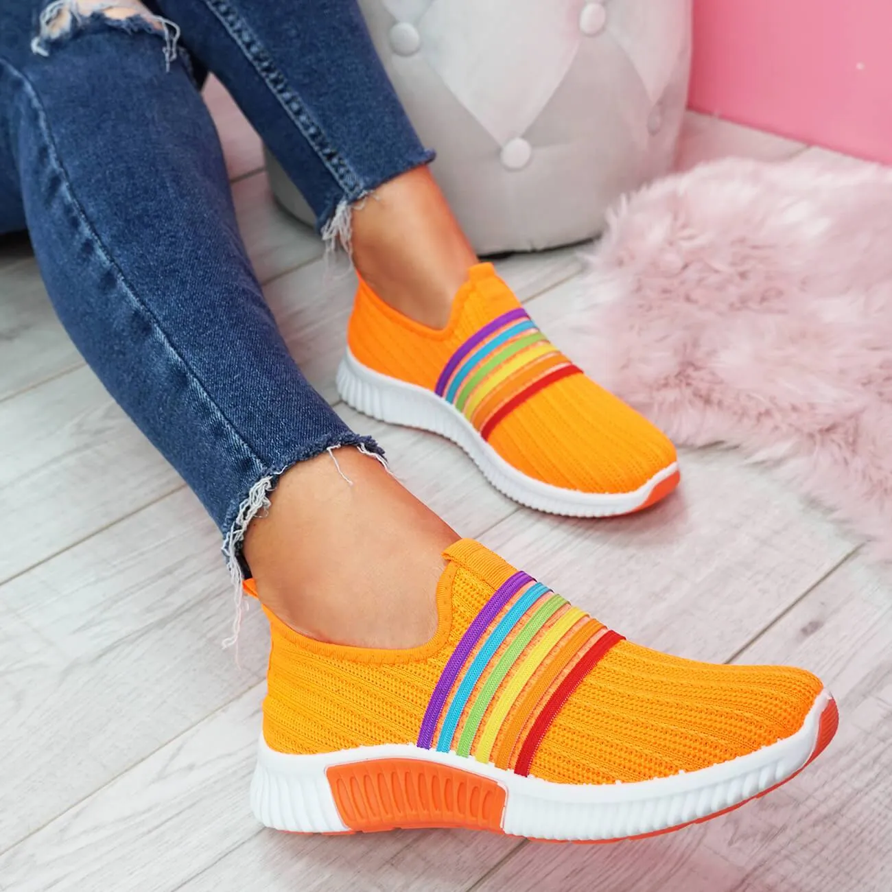 Women's Walking Shoes Knitted Sock Sneakers