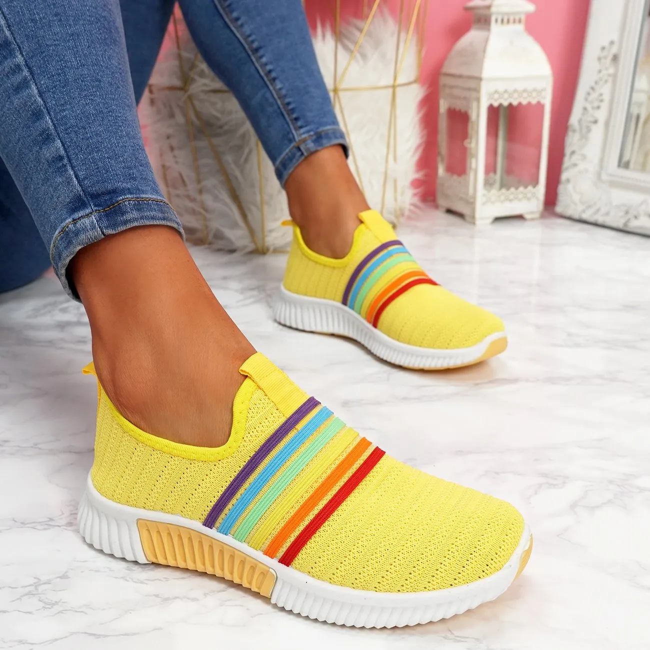 Women's Walking Shoes Knitted Sock Sneakers