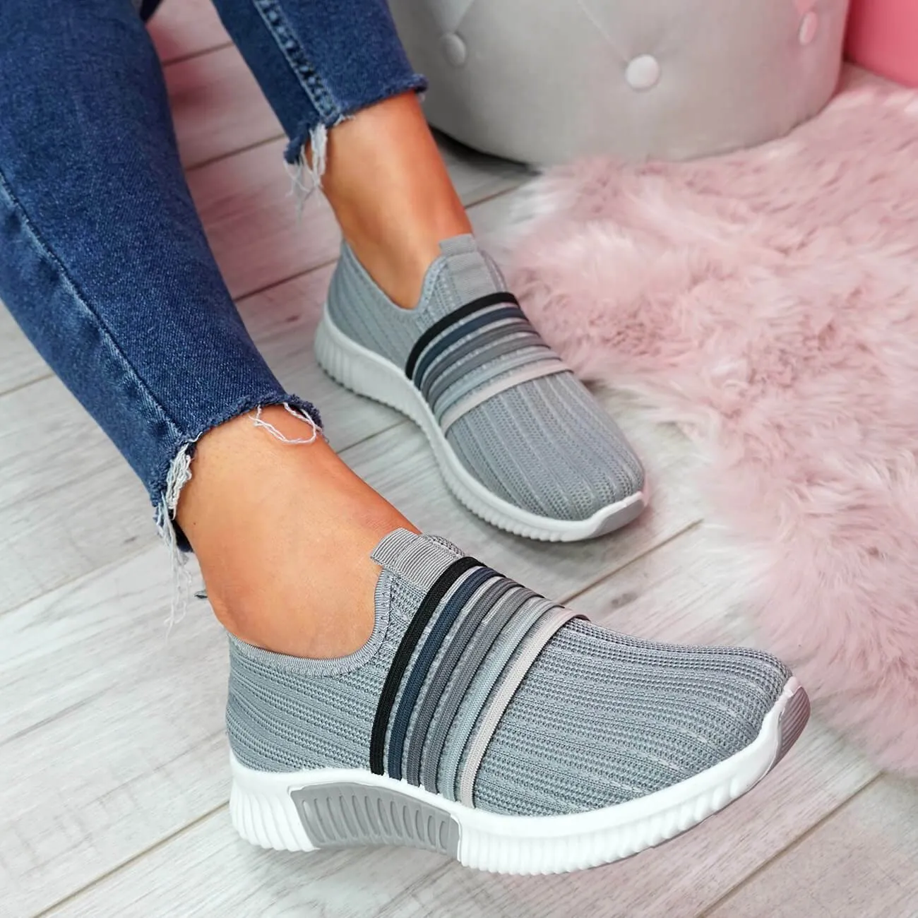 Women's Walking Shoes Knitted Sock Sneakers