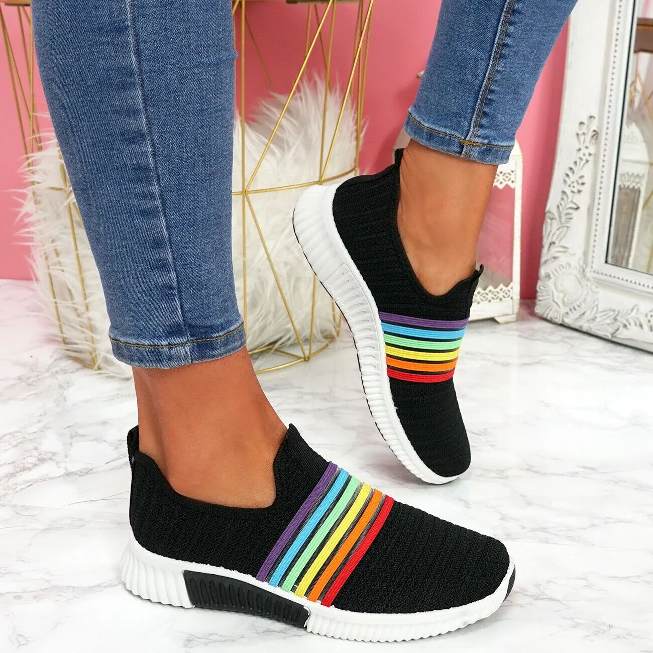 Women's Walking Shoes Knitted Sock Sneakers