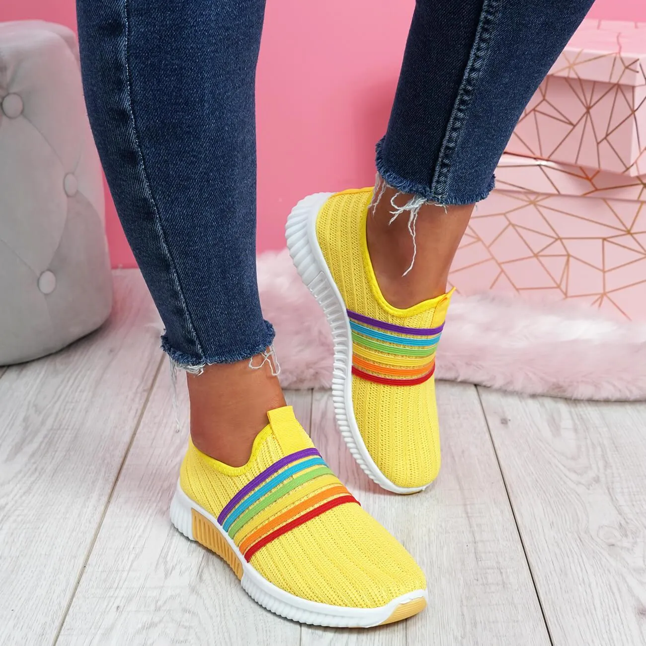 Women's Walking Shoes Knitted Sock Sneakers