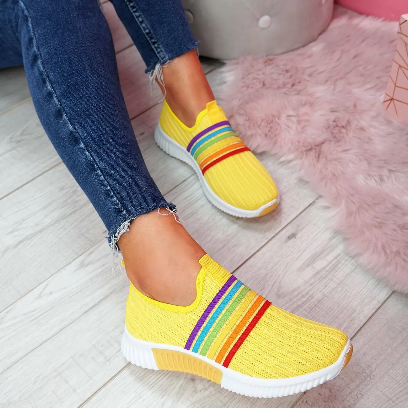 Women's Walking Shoes Knitted Sock Sneakers
