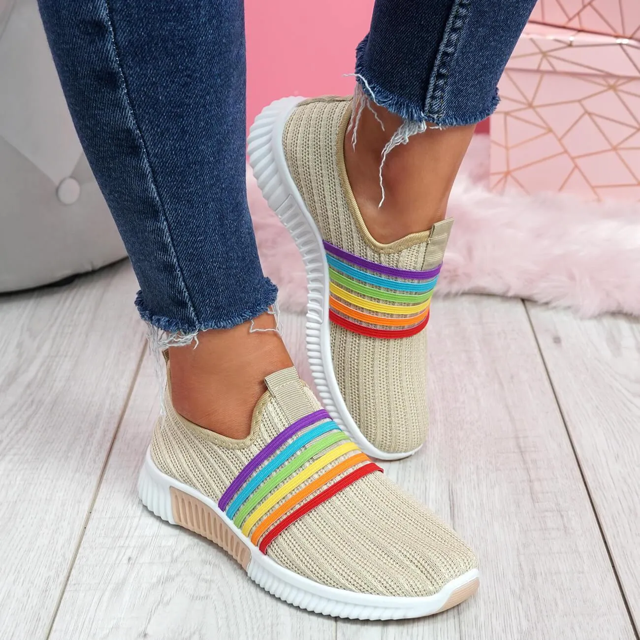 Women's Walking Shoes Knitted Sock Sneakers