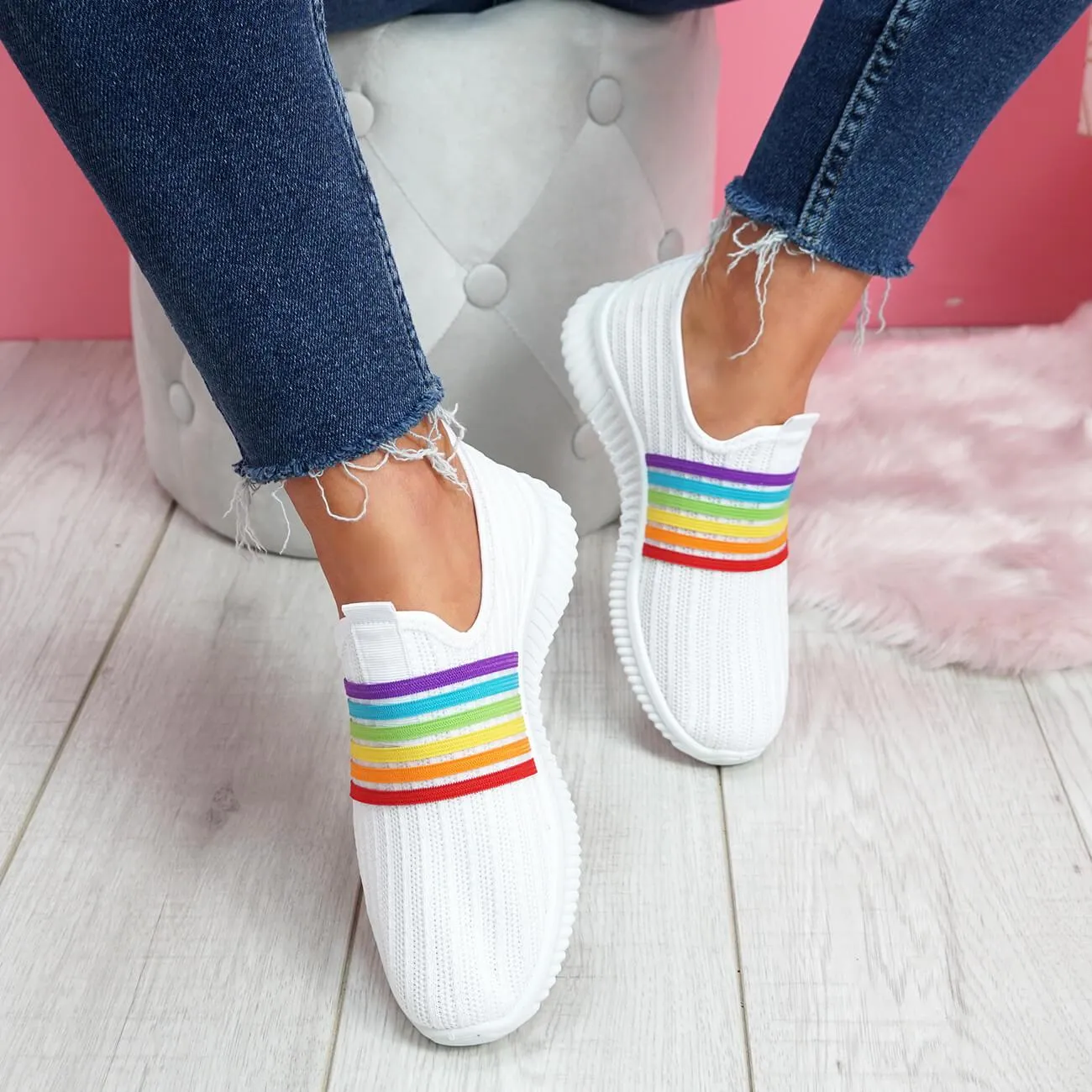 Women's Walking Shoes Knitted Sock Sneakers