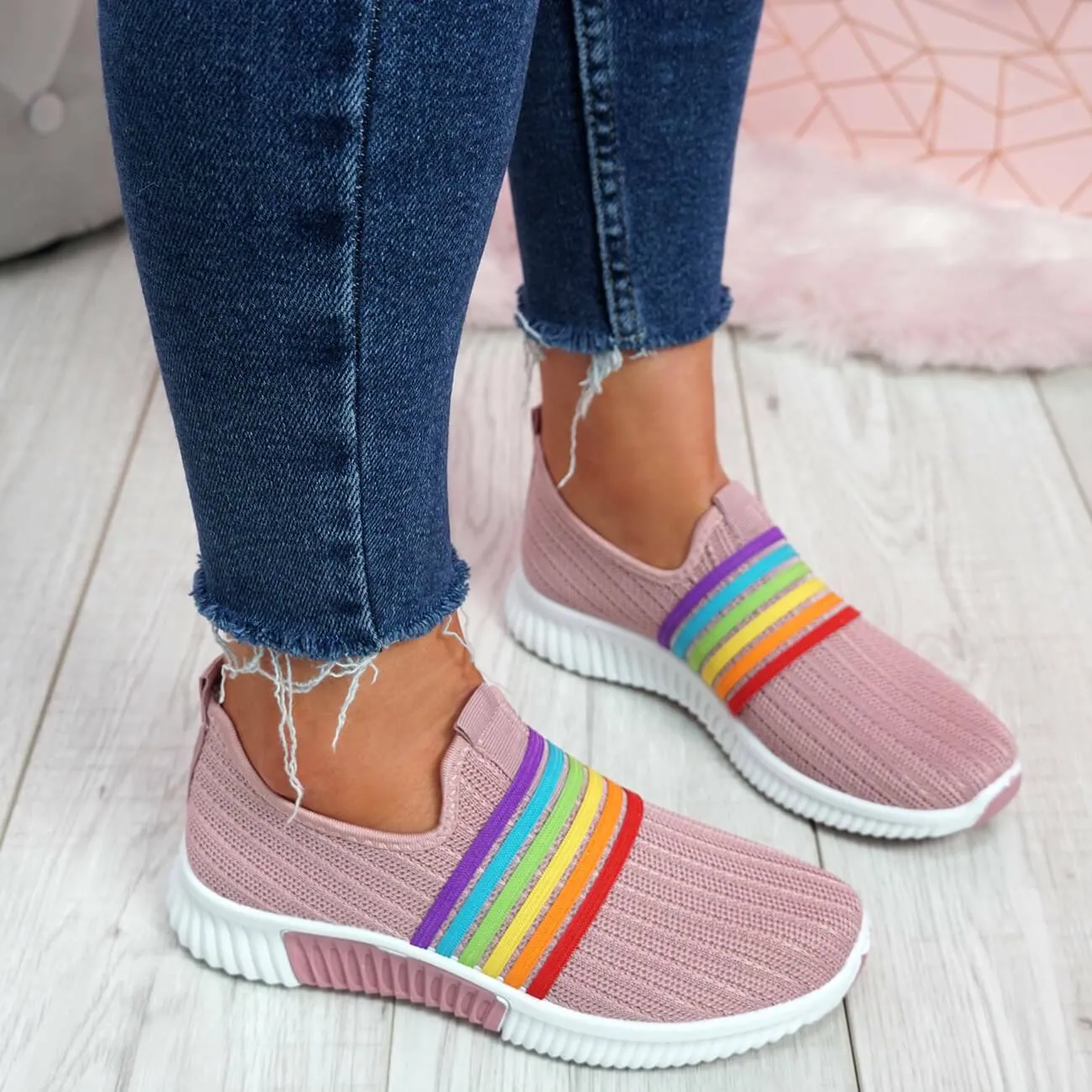 Women's Walking Shoes Knitted Sock Sneakers