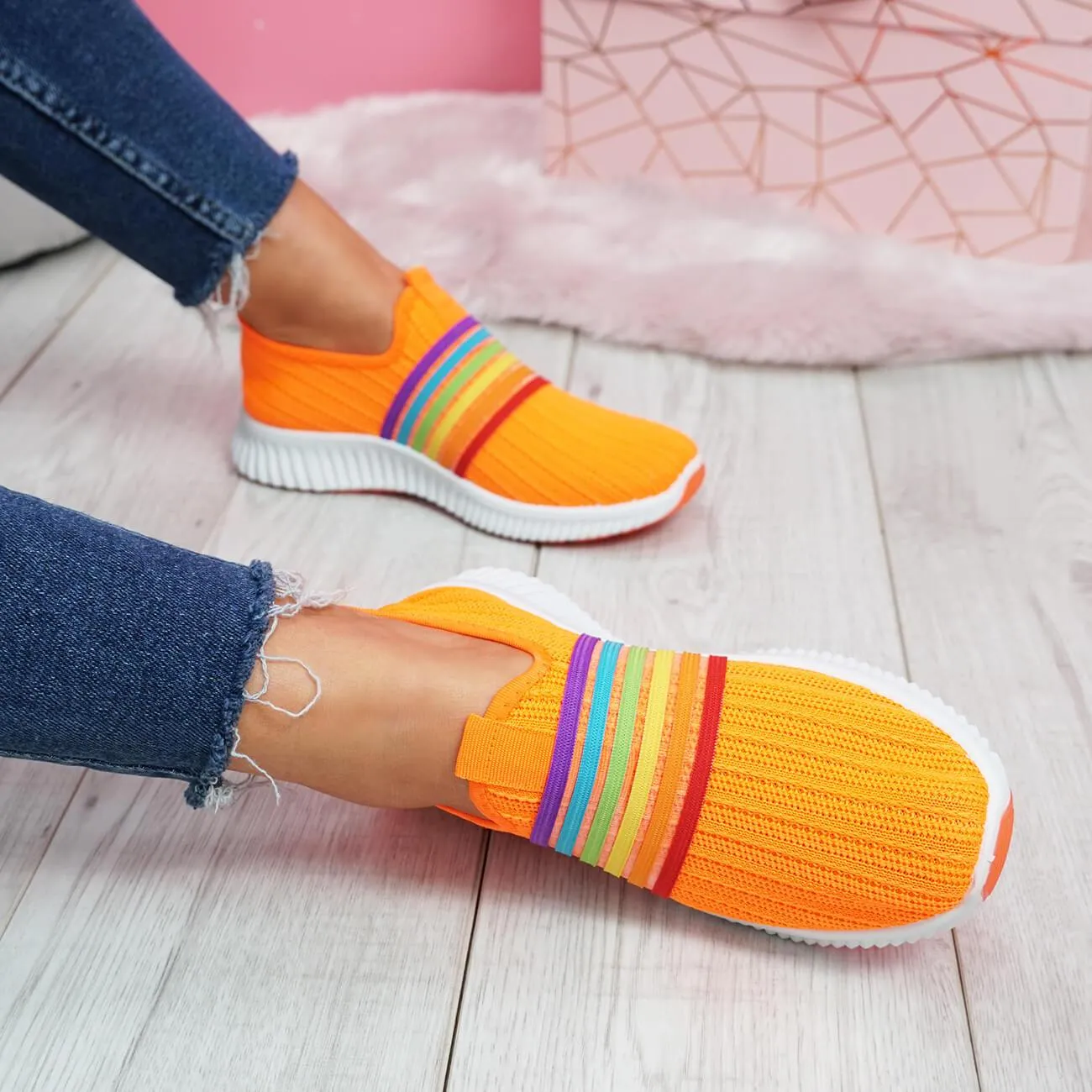 Women's Walking Shoes Knitted Sock Sneakers
