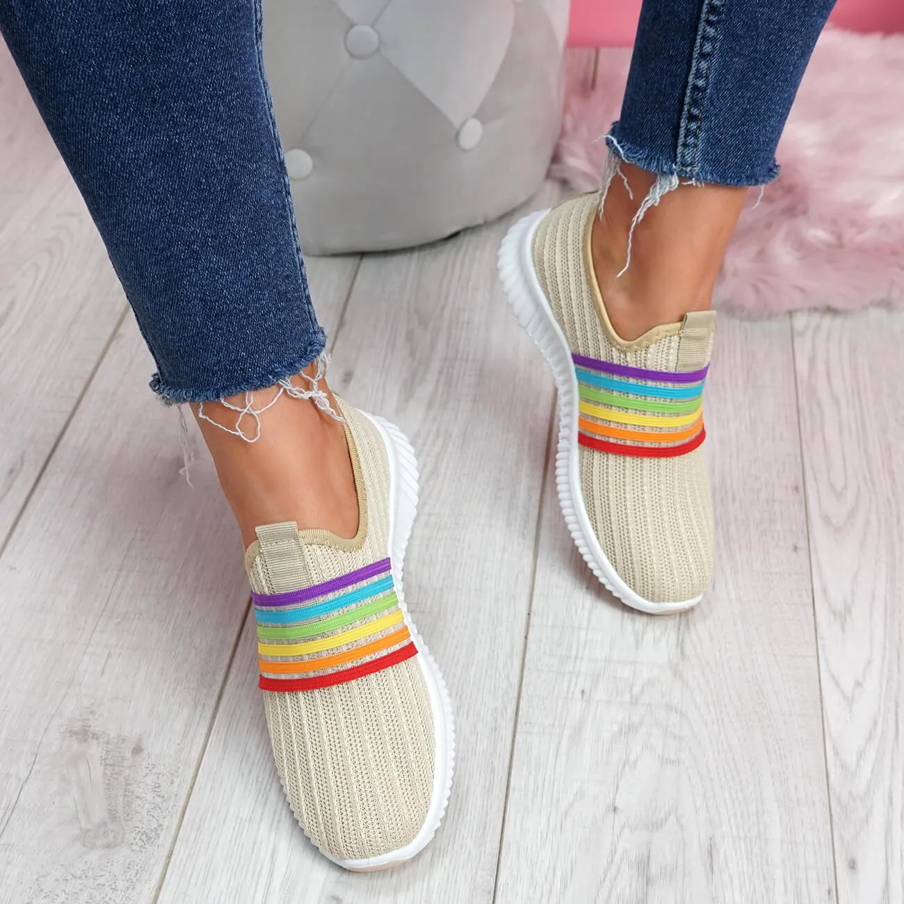 Women's Walking Shoes Knitted Sock Sneakers