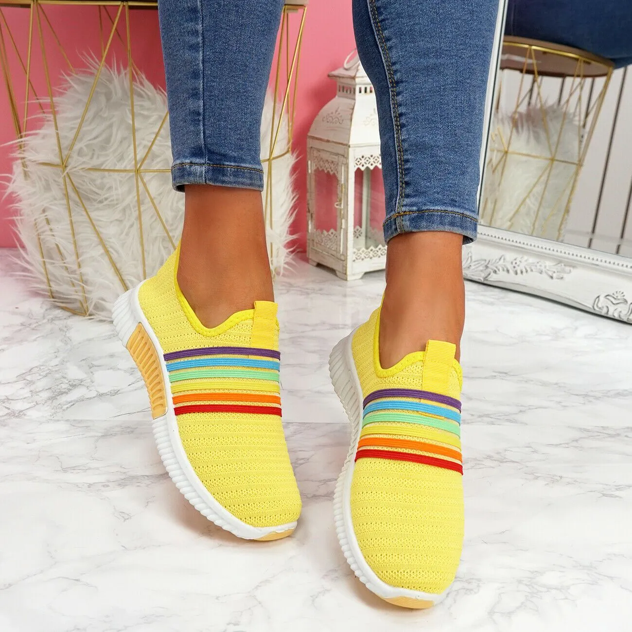Women's Walking Shoes Knitted Sock Sneakers
