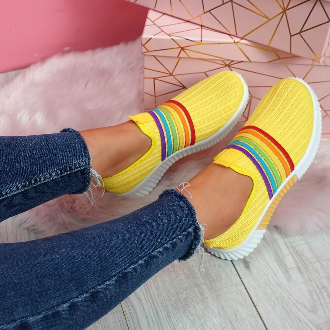 Women's Walking Shoes Knitted Sock Sneakers