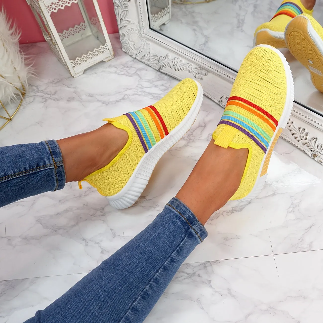 Women's Walking Shoes Knitted Sock Sneakers
