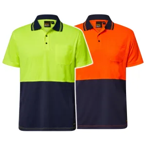 WSP208 HI VIS LIGHTWEIGHT SHORT SLEEVE MICROMESH POLO WITH POCKET