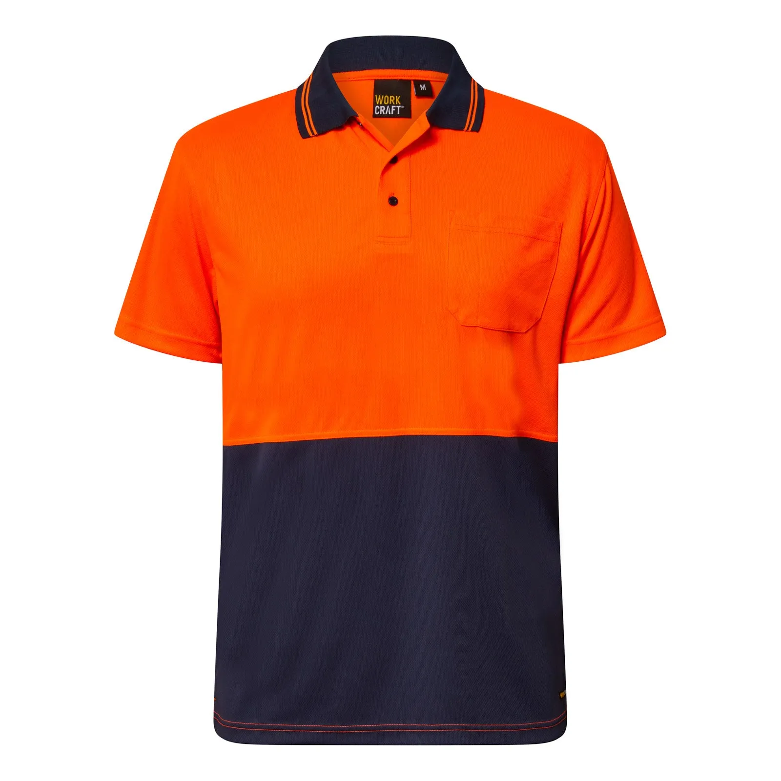 WSP208 HI VIS LIGHTWEIGHT SHORT SLEEVE MICROMESH POLO WITH POCKET