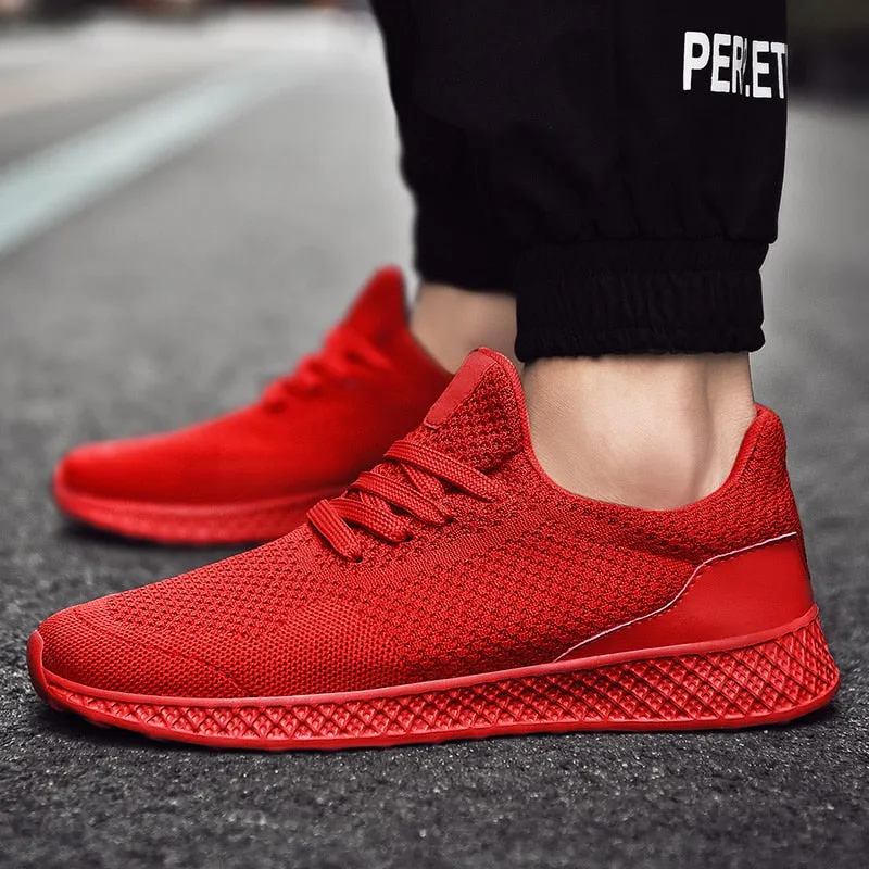 Yeknu Men's Mesh Sneakers New Fly Weave Running Sport Shoes For Male Light Weight Comfortable Athletic Shoes Outdoor Shoes Big 39-48