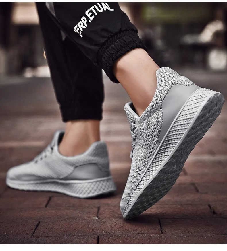 Yeknu Men's Mesh Sneakers New Fly Weave Running Sport Shoes For Male Light Weight Comfortable Athletic Shoes Outdoor Shoes Big 39-48