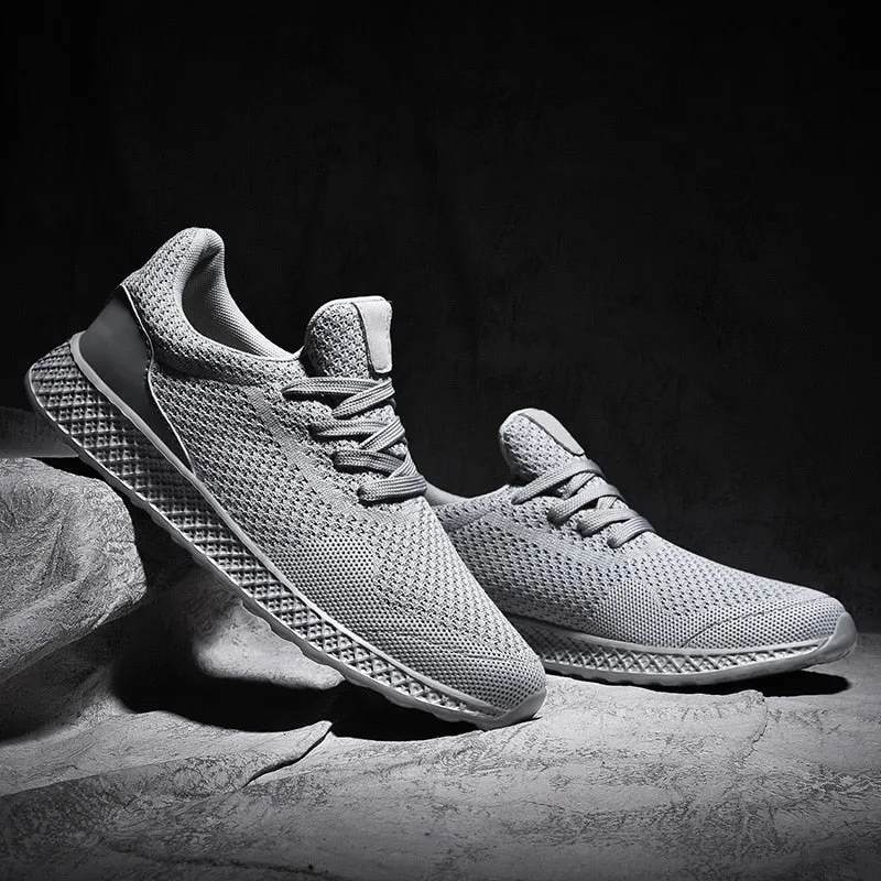 Yeknu Men's Mesh Sneakers New Fly Weave Running Sport Shoes For Male Light Weight Comfortable Athletic Shoes Outdoor Shoes Big 39-48