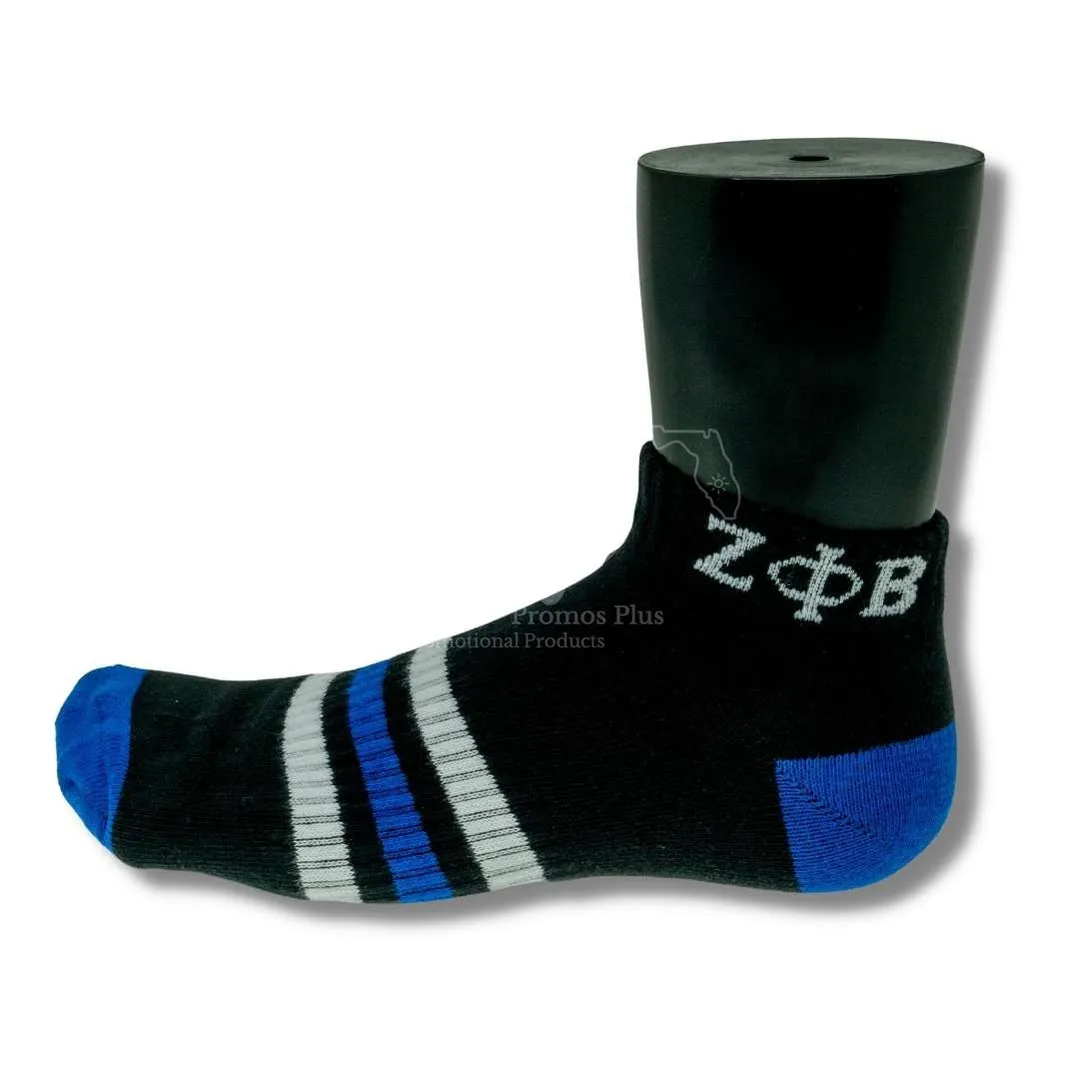 Zeta Phi Beta ΖΦΒ Greek Letters Low Cut Ankle Athletic Socks Cushioned Mesh Breathable Comfort Running Sock With Arch Support