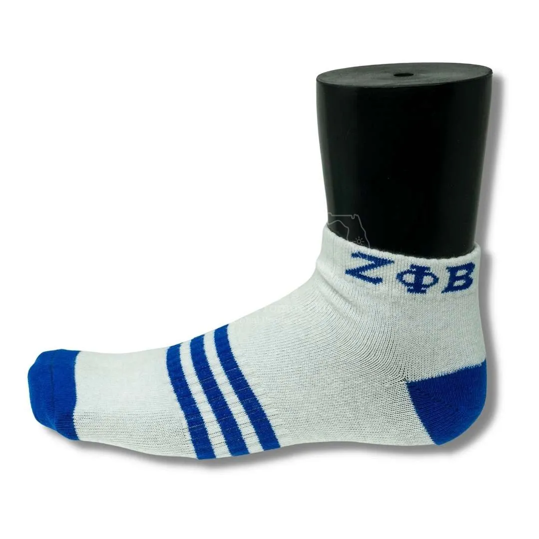 Zeta Phi Beta ΖΦΒ Greek Letters Low Cut Ankle Athletic Socks Cushioned Mesh Breathable Comfort Running Sock With Arch Support