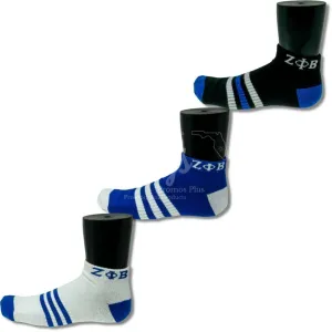 Zeta Phi Beta ΖΦΒ Greek Letters Low Cut Ankle Athletic Socks Cushioned Mesh Breathable Comfort Running Sock With Arch Support