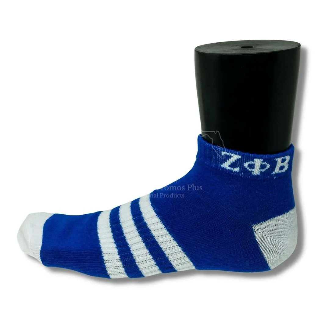 Zeta Phi Beta ΖΦΒ Greek Letters Low Cut Ankle Athletic Socks Cushioned Mesh Breathable Comfort Running Sock With Arch Support